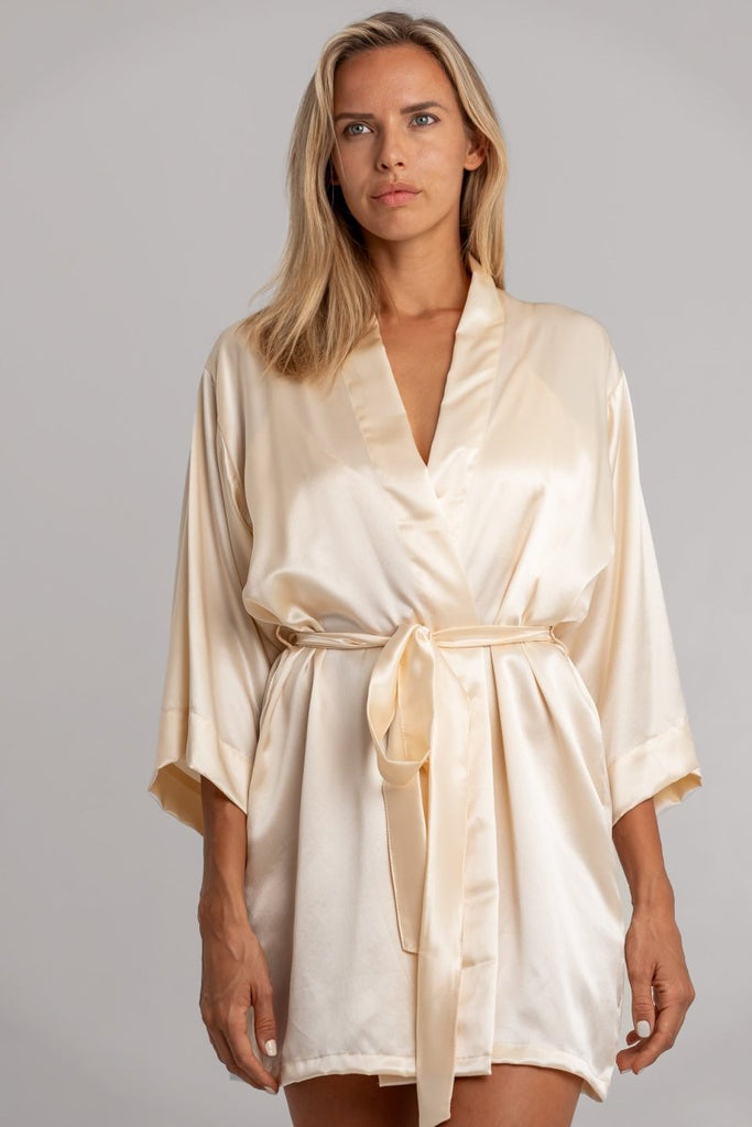 Champagne Silk Robe - Lé Silk