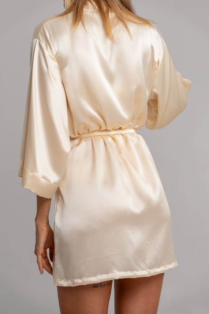 Champagne Silk Robe - Lé Silk