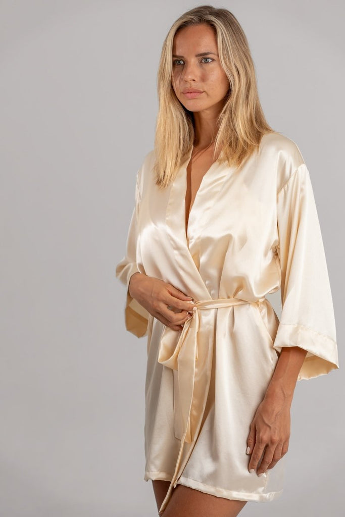 Champagne Silk Robe - Lé Silk