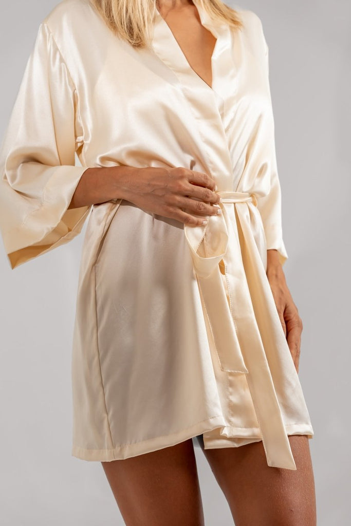 Champagne Silk Robe - Lé Silk