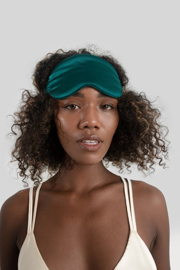 Emerald Green Silk Eye Mask - Lé Silk