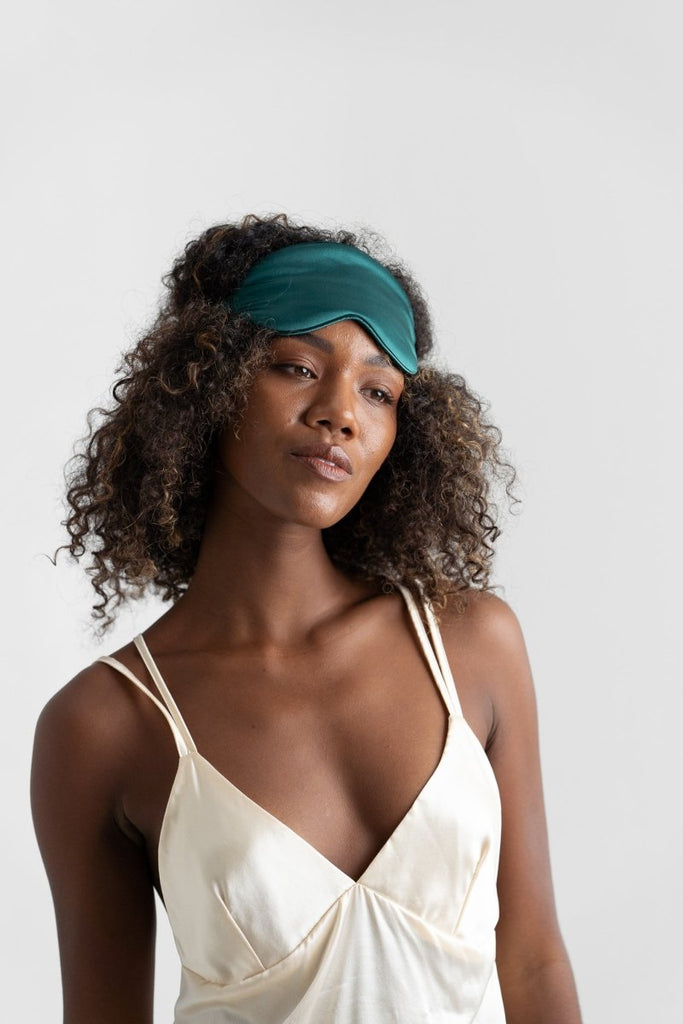 Emerald Green Silk Eye Mask - Lé Silk