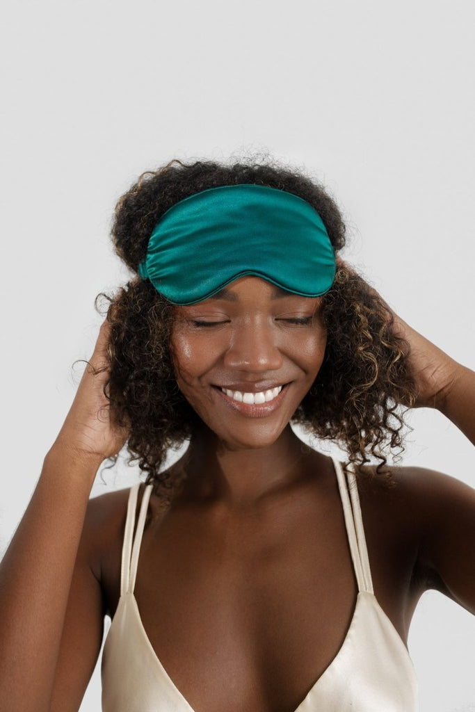 Emerald Green Silk Eye Mask - Lé Silk